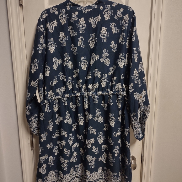 Time to Bloom 3x Blue Whit Paisley Print Dress - Picture 7 of 11